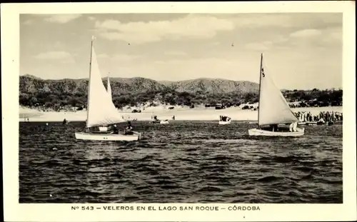 Ak Córdoba Argentinien, Veleros en le Lago San Roque