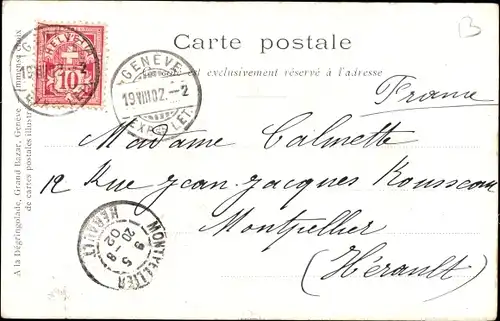 Ak Geneve, Ansicht der Russischen Kirche, Leute