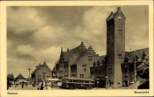 Ak Maastricht Limburg Niederlande, Bahnhof