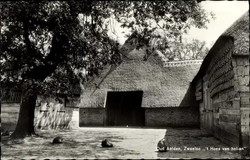 Ak Zweeloo Drenthe, Oud Aalden, 't Hoes van Hol-An, Saksische boerderij