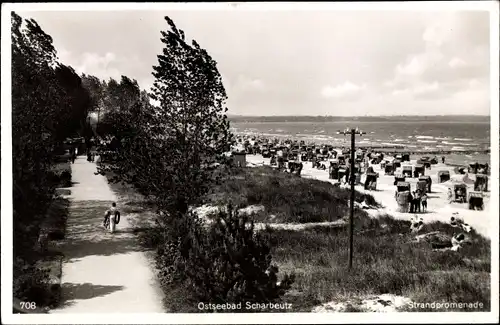 Ak Ostseebad Scharbeutz in Ostholstein, Strand, Strandpromenade