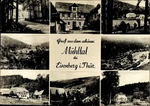 Ak Eisenberg in Thüringen, Naupoldsmühle, Walkmühle, Schössersmühle, Amtsschreibersmühle