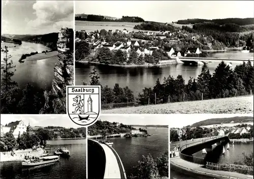 Ak Saalburg in Thüringen, Stausee der Saaletalsperre, Panorama