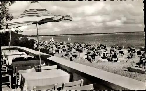 Ak Ostseebad Timmendorfer Strand, Blick von der Strandhallen-Terrasse