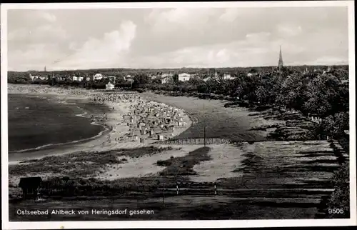 Ak Ostseebad Ahlbeck Heringsdorf auf Usedom, Blick auf den Ort