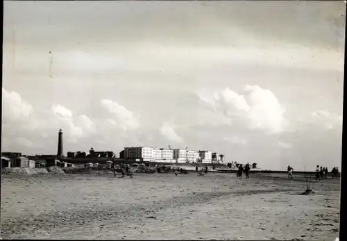 Ak Nordseebad Borkum, Blick vom Platjestrand auf Hotels