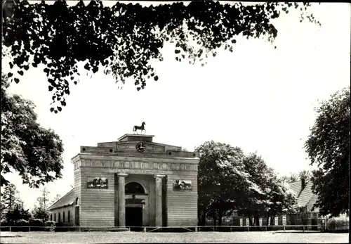 Ak Redefin Landkreis Ludwigslust Parchim, Blick zur Reithalle des staatlichen Hengstdepots