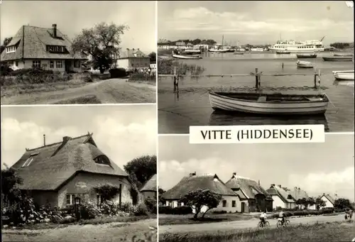 Ak Vitte Insel Hiddensee, Rat der Gemeinde, Blaue Scheune, Hafen, Norderende