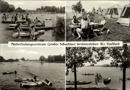 Ak Wolmirsleben Salzlandkreis, Naherholungszentrum Großer Schachtsee, Campingplatz, Badestrand