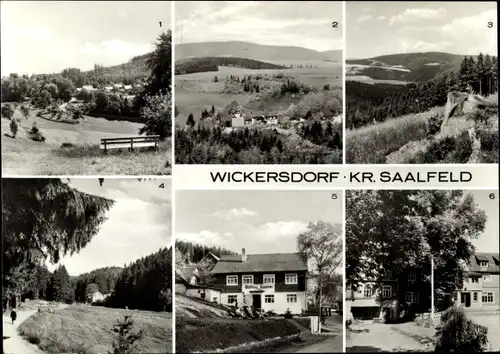 Ak Wickersdorf Saalfelder Höhe Saalfeld an der Saale Thüringen, Teilansichten, Blick nach Meura