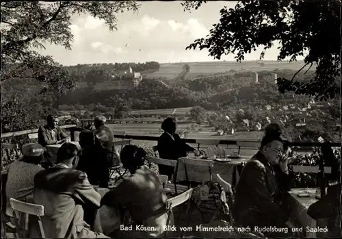 Ak Bad Kösen Naumburg an der Saale, Blick vom Himmelreich nach Rudelsburg und Saaleck