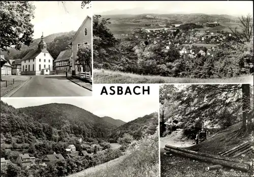 Ak Asbach Schmalkalden im Thüringer Wald, Kapelle, Ortsansicht, Panorama