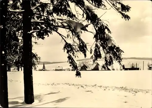 Ak Deutscheinsiedel Deutschneudorf im Erzgebirge, Schneepanorama