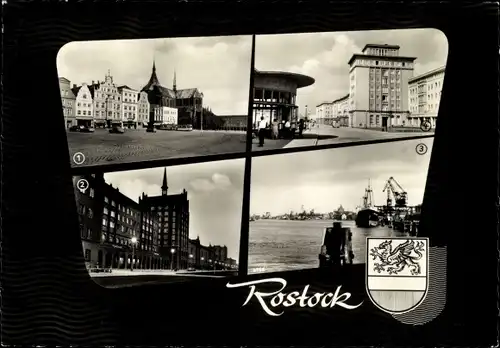 Ak Hansestadt Rostock, Ernst-Thälmann-Platz, Lange Straße, Hafen, Reutershagen Ernst Thälmann Str.