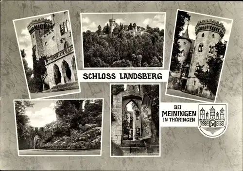 Ak Meiningen in Thüringen, Schloss Landsberg, Tor, Wappen