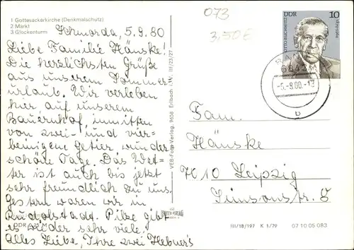 Ak Pößneck in Thüringen, Gottesackerkirche, Markt, Glockenturm