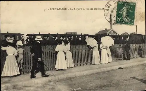 Ak Berck Plage Pas de Calais, Au revoir, a l'annee prochaine