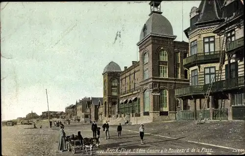 Ak Berck Plage Pas de Calais, vue générale de l'Eden Casino et boulevard