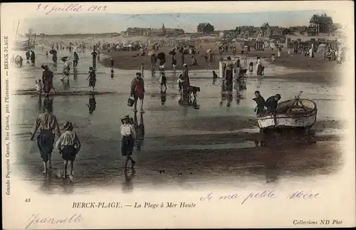 Ak Berck Plage Pas de Calais, La Plage a Mer Haute