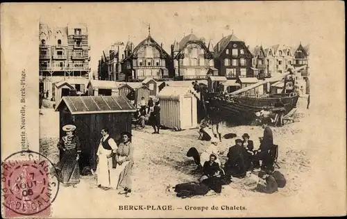 Ak Berck Plage Pas de Calais, Groupe de Chalets