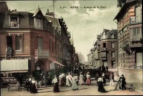Ak Mers les Bains Somme, Avenue de la Gare