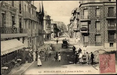 Ak Mers les Bains Somme, Avenue de la Gare