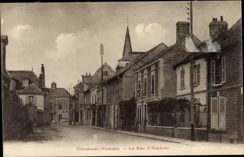 Ak Oisemont Somme, La Rue d'Amiens