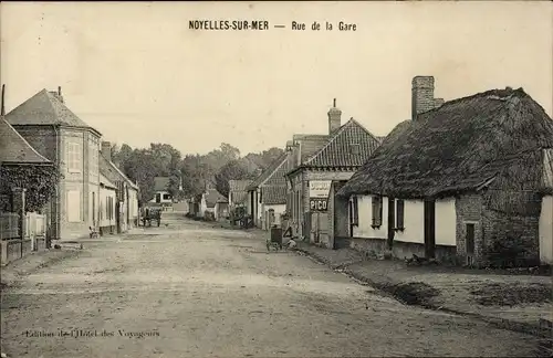 Ak Noyelles sur Mer Somme, Rue de la Gare