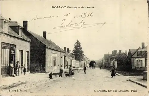 Ak Rollot Somme, Rue Haute