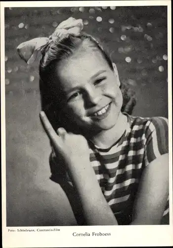Ak Schauspielerin und Sängerin Cornelia Froboess, Portrait, Conny, Autogramm