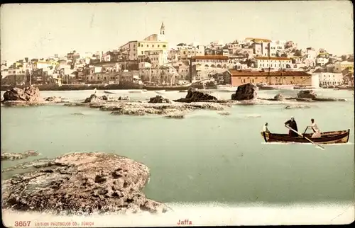 Ak Tel Aviv Jaffa Israel, Stadtansicht, Ruderpartie