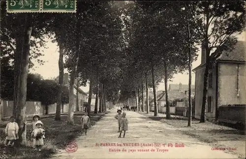 Ak St. Parres les Vaudes Aube, Einreise ins Land von Troyes aus