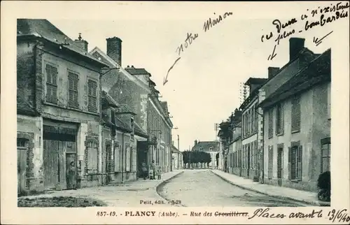 Ak Plancy l&#39;Abbaye Aube, Rue