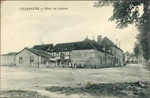 Ak Villenauxe la Grande Aube, Schlossplatz