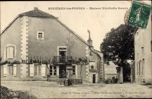 Ak Rivières les Fosses Haute Marne, Maison Vérillotte Soeurs