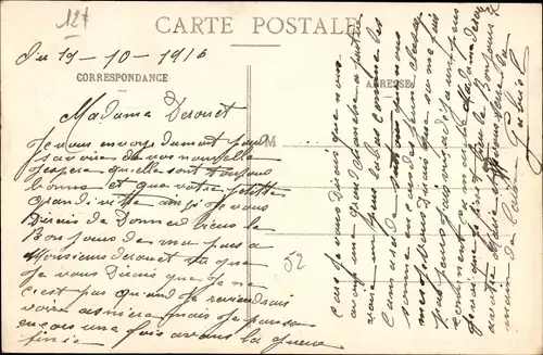 Ak Puellemontier Haute Marne, La Grande Rue