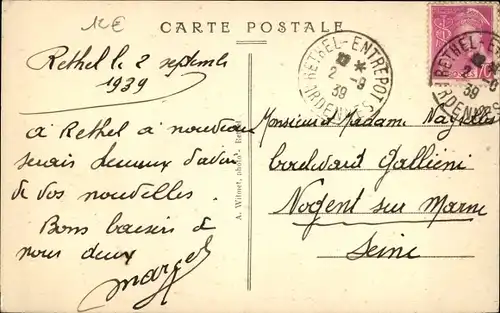 Ak Rethel-Ardennen, Hotel Moderne