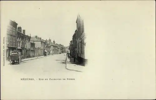 Ak Mézières Ardennes, Rue du Faubourg de Pierre