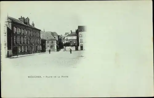 Ak Mézières Ardennes, Place de la Poste