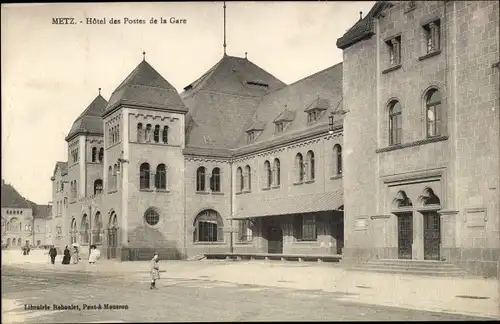 Ak Metz-Moselle, Hotel des Postes de la Gare