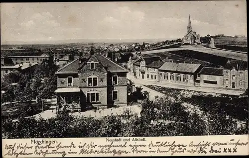 Ak Morhange Mörchingen Lothringen Moselle, Blick auf Neustadt und Altstadt