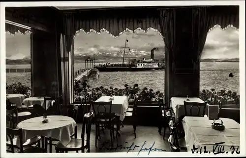 Ak Friedrichshafen am Bodensee, Restaurant Rommelspacher, Dampfer König Karl