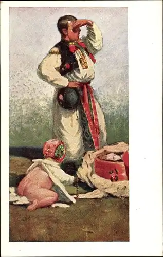 Künstler Ak Uprka, J., Partie z Pouti u Sv. Antonicka