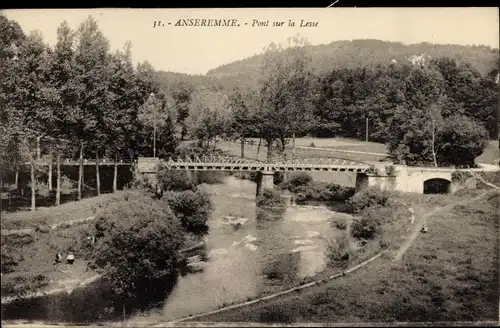 Ak Anseremme Dinant Wallonien Namur, Pont sur la Lesse