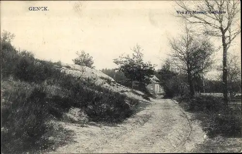 Ak Genck Flandern Limburg, Feldweg