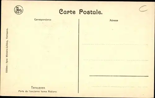 Ak Tervuren Tervueren Flämisch Brabant Flandern, Porte de l'ancienne ferme Robiano