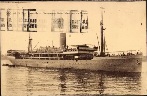Ak Dampfer Thysville, Compagnie Maritime Belge
