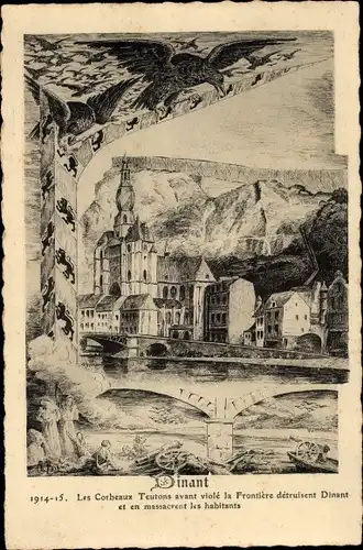 Künstler Ak Dinant Wallonien Namur, Zitadelle 1914-15