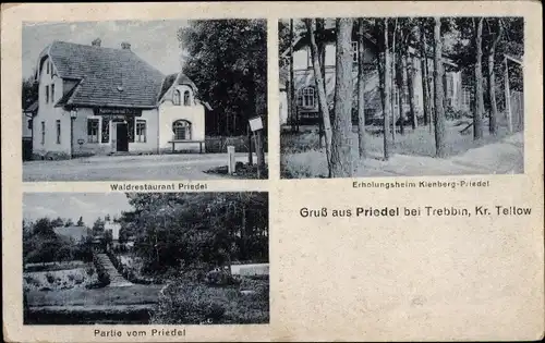 Ak Priedel Trebbin Kreis Teltow, Waldrestaurant, Erholungsheim Kienberg Priedel