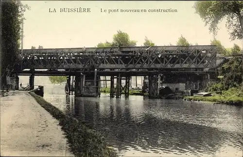 Ak La Buissière Isère, Le pont nouveau en construction